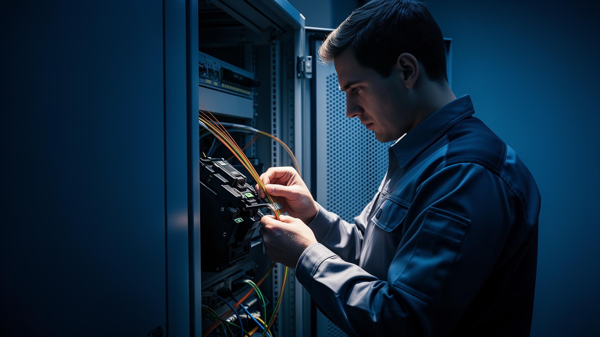 ABISAM techniekers bij fiber splicing